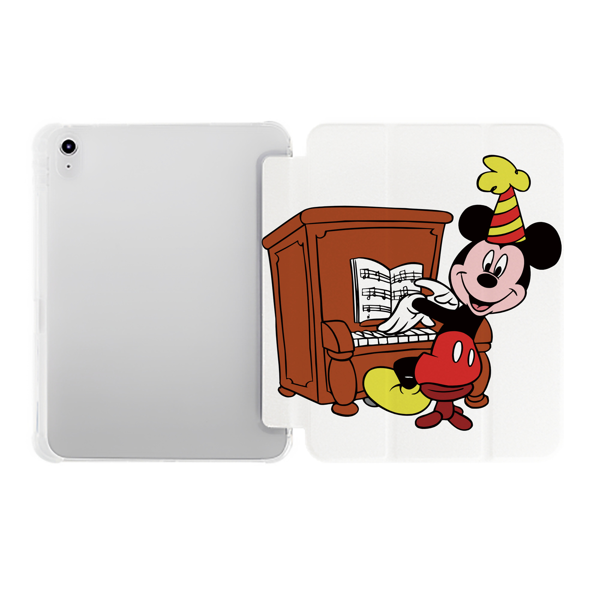 （画像用） ミッキーマウス Mickey Mouse IPad ケース ペン収納付き 三つ折りスタンド PUレザー×シリコン 対応機種9.5/10.5/10.9インチ